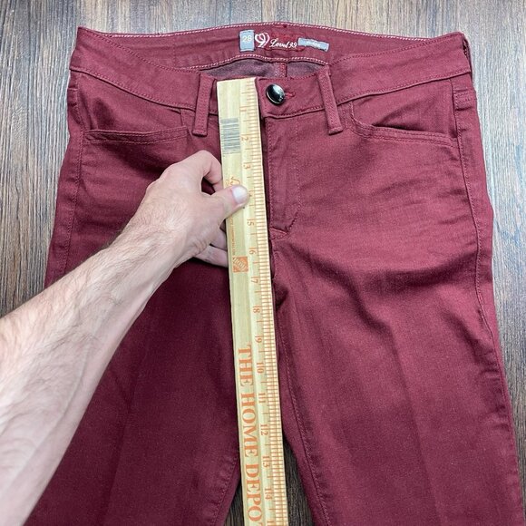 Level 99 Jeans Flare Boot Cut Retro Low Rise Red Color Sz 28 - Picture 9 of 11